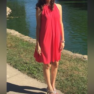 Pink crystal neck Calvin Klein cocktail dress